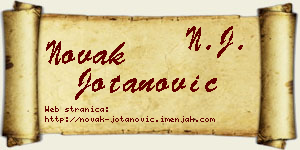 Novak Jotanović vizit kartica